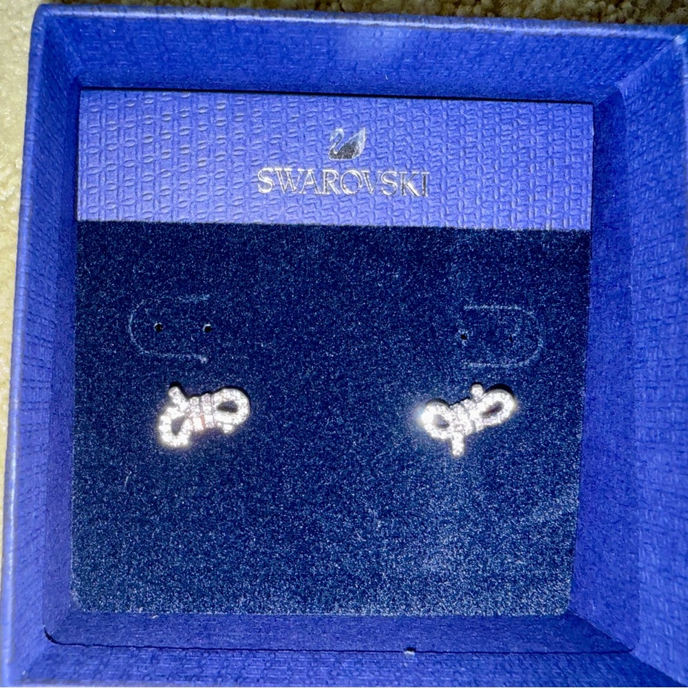 Swarovski Silver Twisted Earrings
